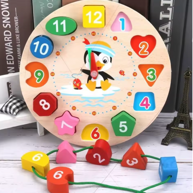 Horloge Montessori en Bois