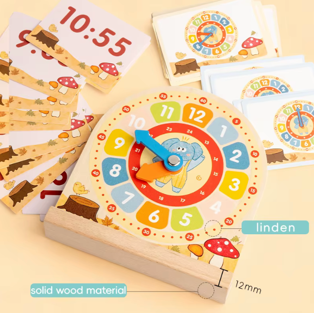 Horloge Montessori en Bois