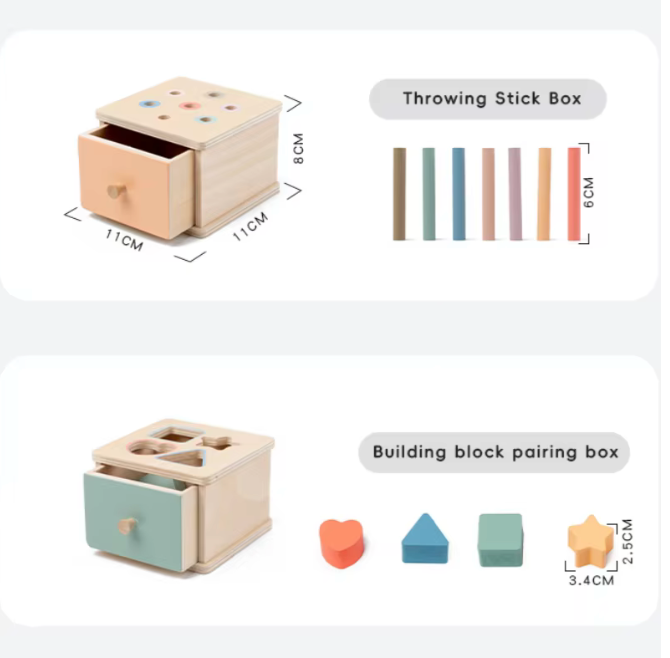 Boîte Montessori de Permanence d’Objets en Bois
