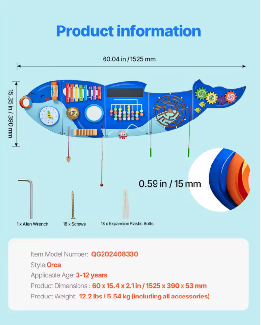 Panneau Mural d’Activités Montessori