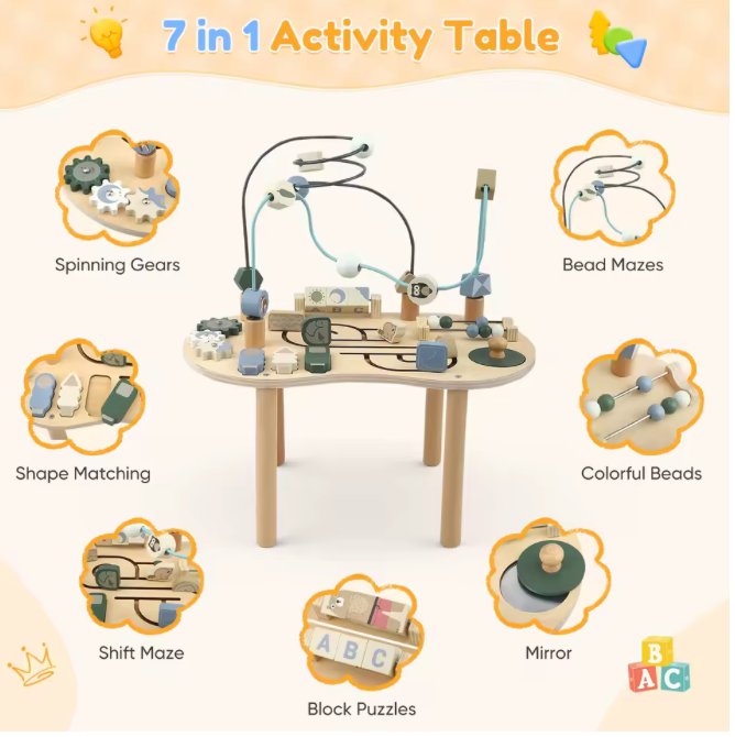 Table d’Activités Sensorielle Montessori en Bois